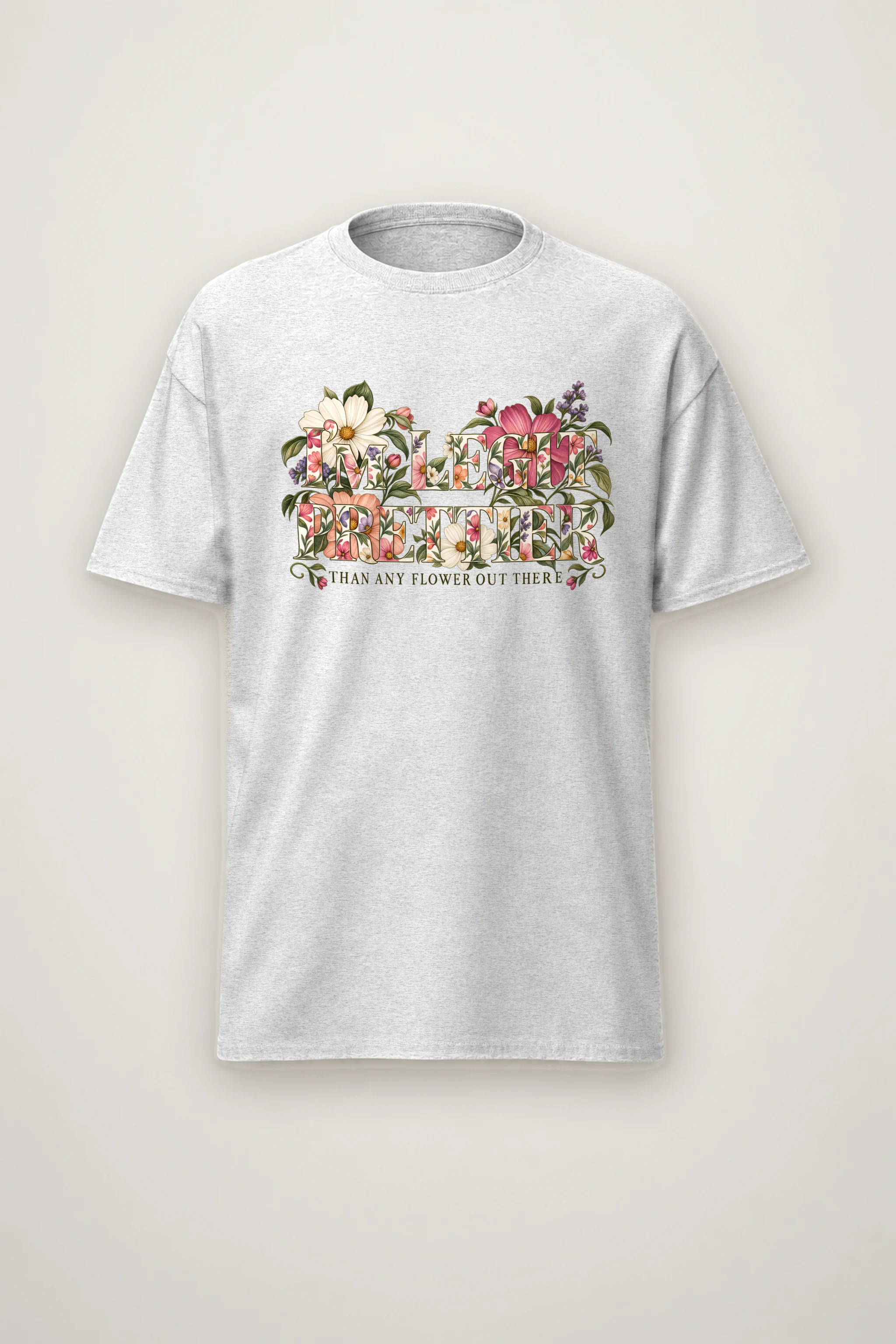 "Prettier Than Any Flower" Heavyweight Unisex Crewneck T-shirt