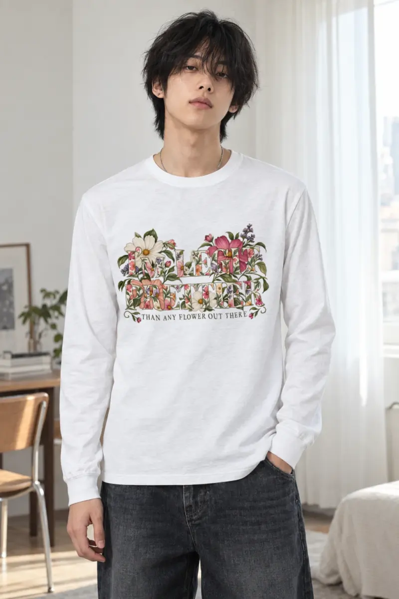 "Prettier Than Any Flower" Unisex Longsleeve T-shirt