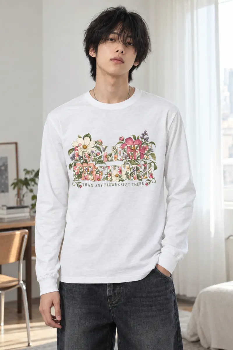 "Prettier Than Any Flower" Unisex Longsleeve T-shirt