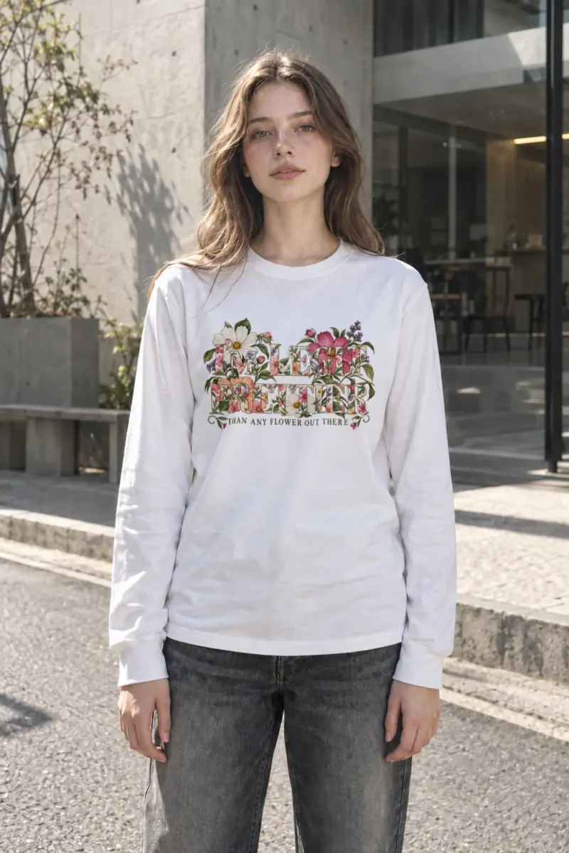 "Prettier Than Flowers" Unisex Longsleeve T-shirt | Gildan 2400