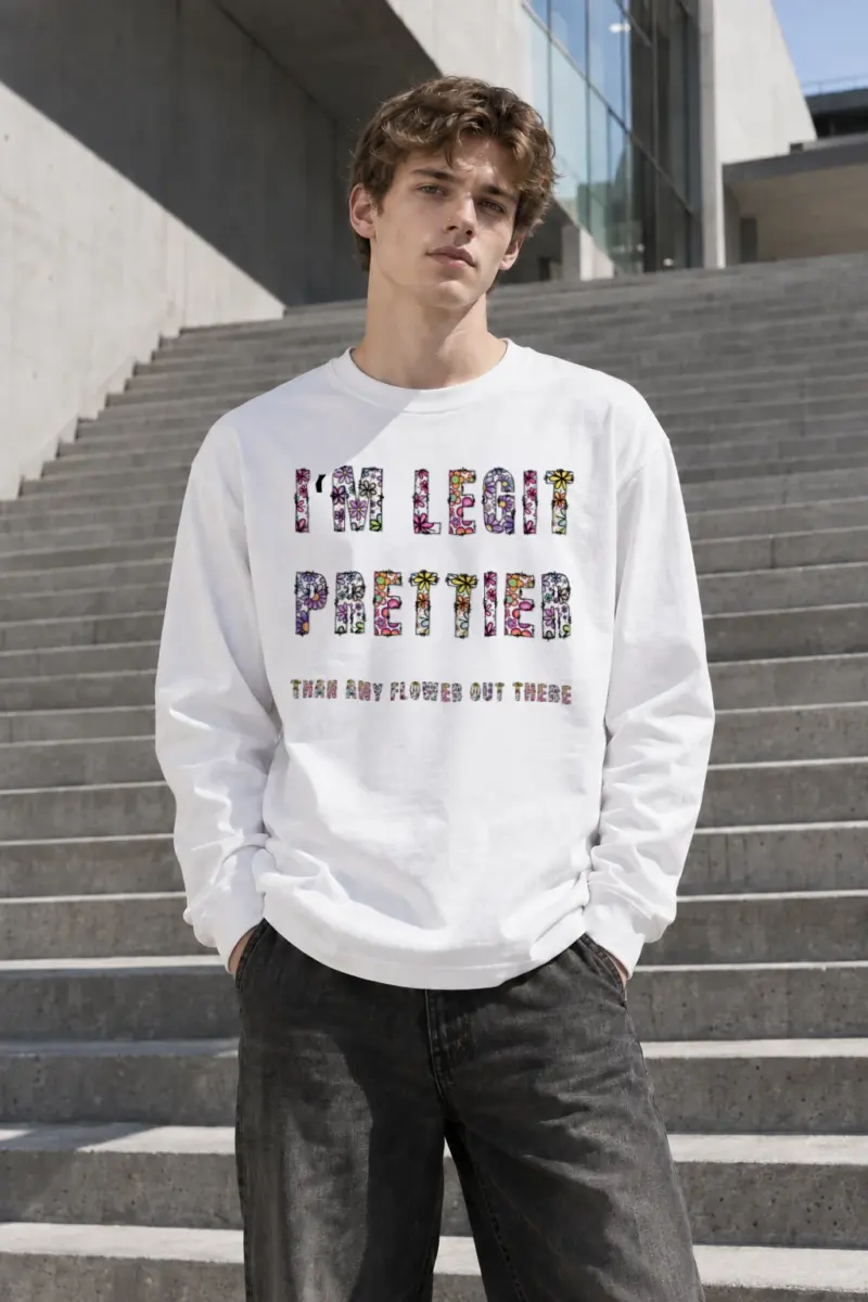 "Prettier Than Flowers" Unisex Longsleeve T-shirt | Gildan 2400