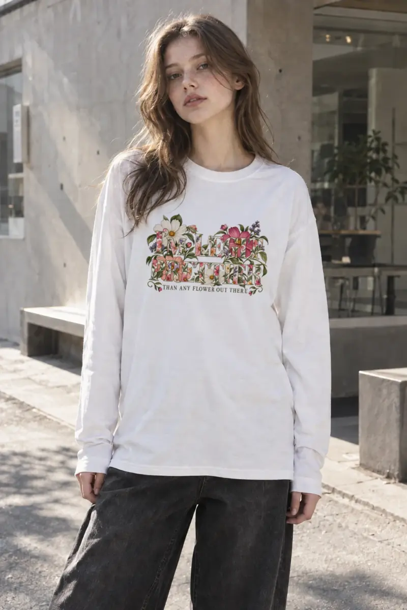 "Prettier Than Flowers" Unisex Longsleeve T-shirt | Gildan 2400