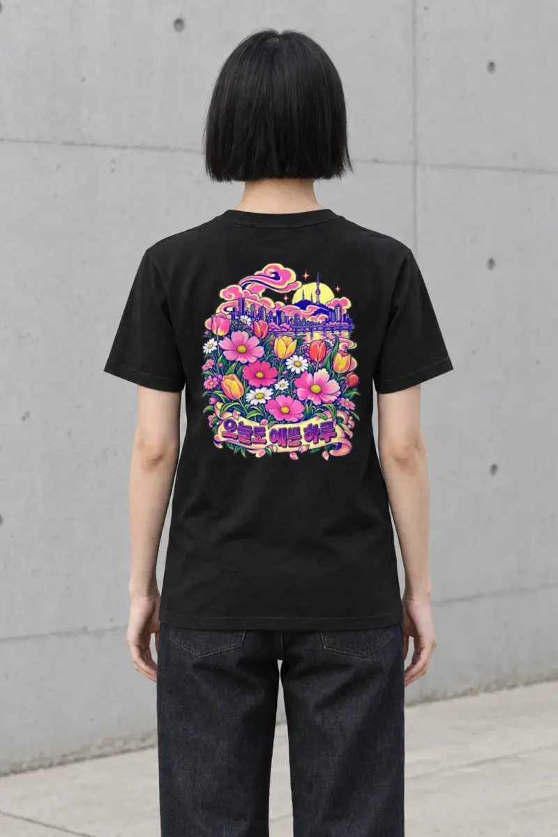 "Pretty Day Seoul" Heavyweight Unisex Crewneck T-shirt