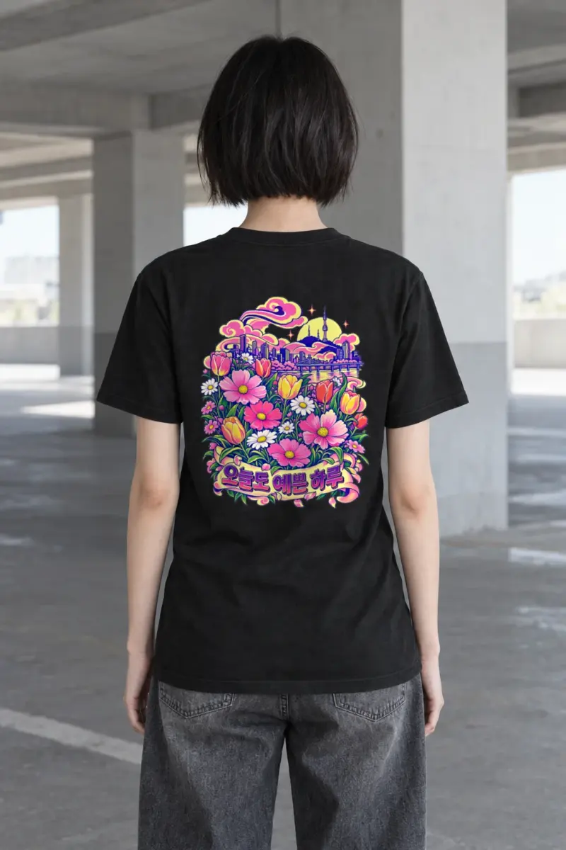 "Pretty Day Seoul" Heavyweight Unisex Crewneck T-shirt