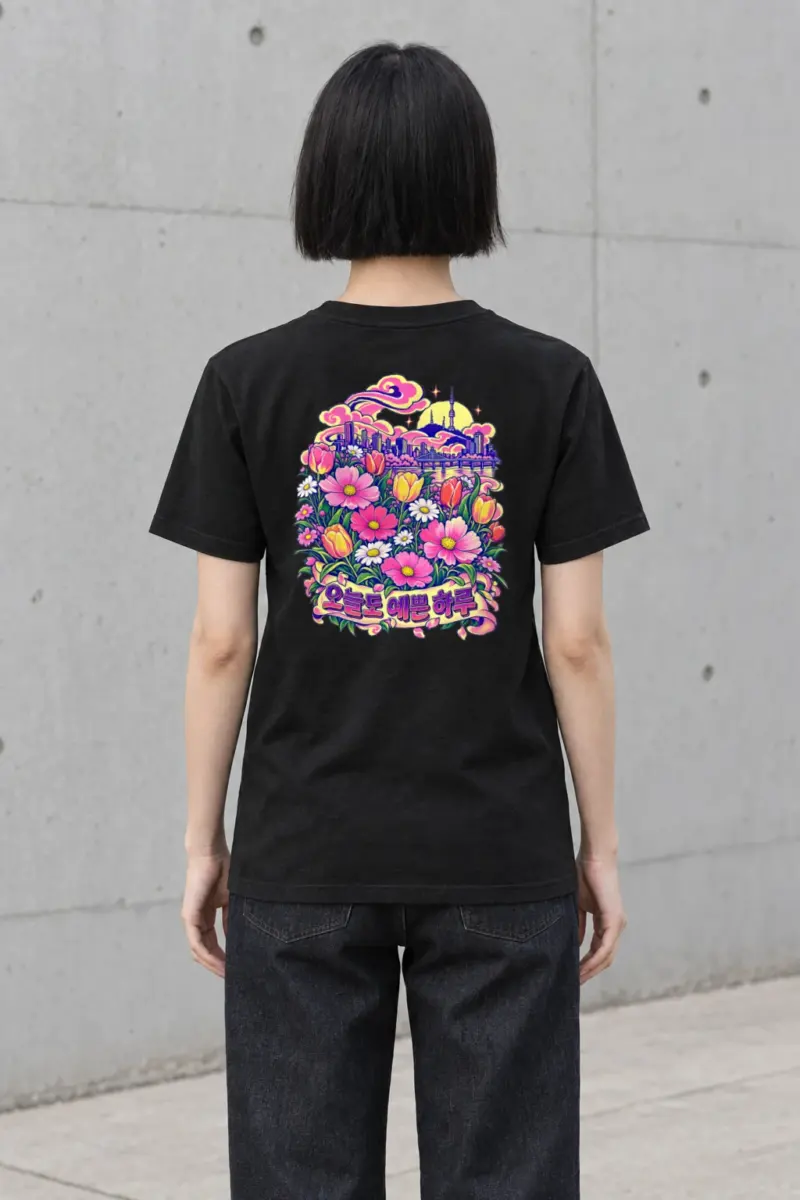 "Pretty Day Seoul" Heavyweight Unisex Crewneck T-shirt | Gildan 5000