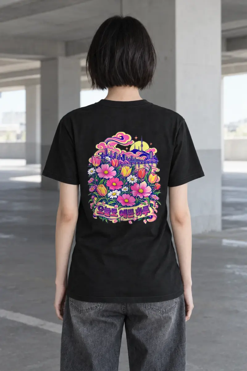 "Pretty Day Seoul" Heavyweight Unisex Crewneck T-shirt
