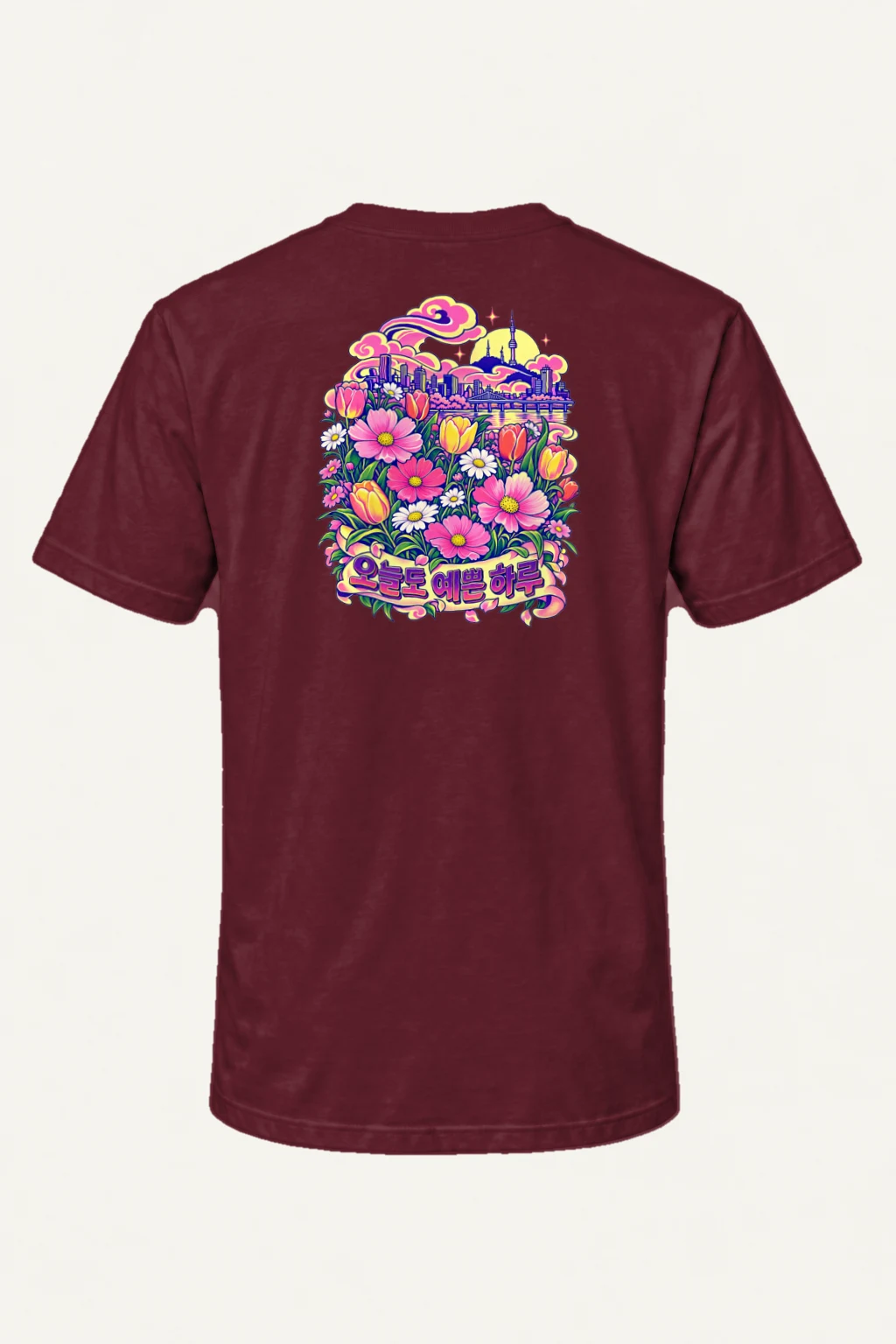 "Pretty Day Seoul" Heavyweight Unisex Crewneck T-shirt | Gildan 5000