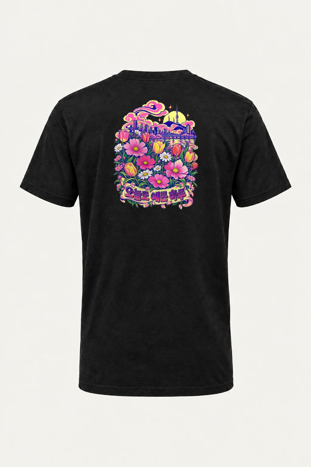 "Pretty Day Seoul" Heavyweight Unisex Crewneck T-shirt | Gildan 5000