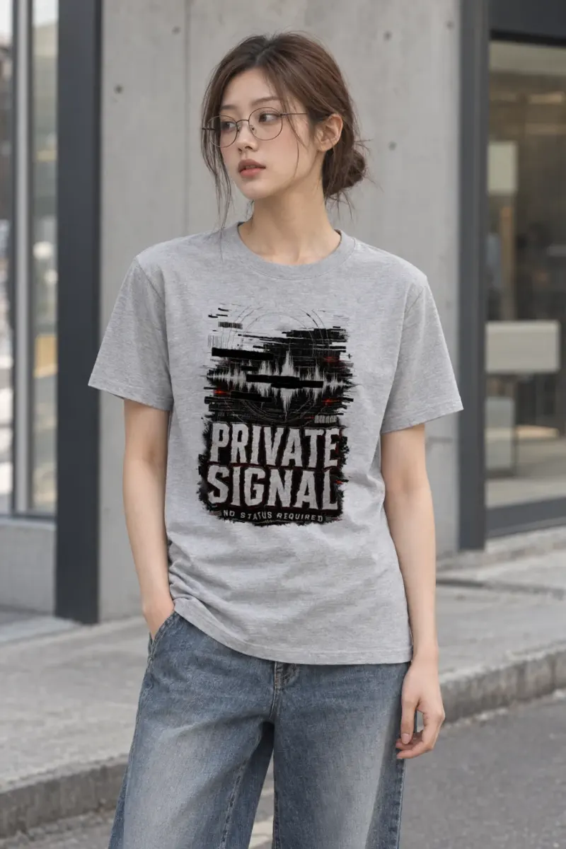 "Private Signal" Heavyweight Unisex Crewneck T-shirt
