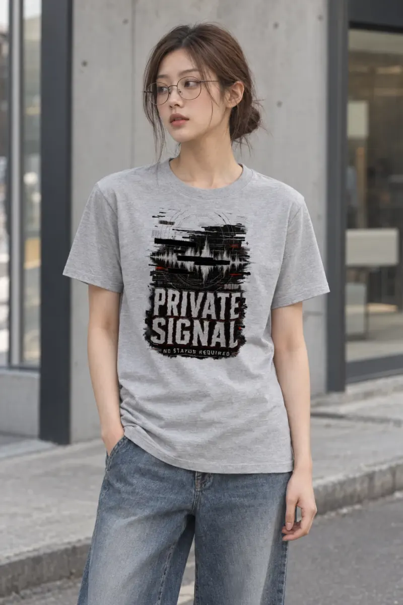 "Private Signal" Heavyweight Unisex Crewneck T-shirt