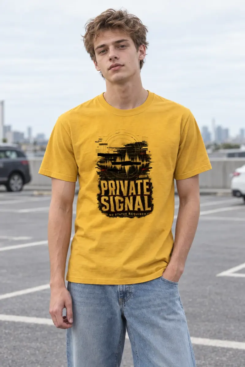 "Private Signal" Heavyweight Unisex Crewneck T-shirt