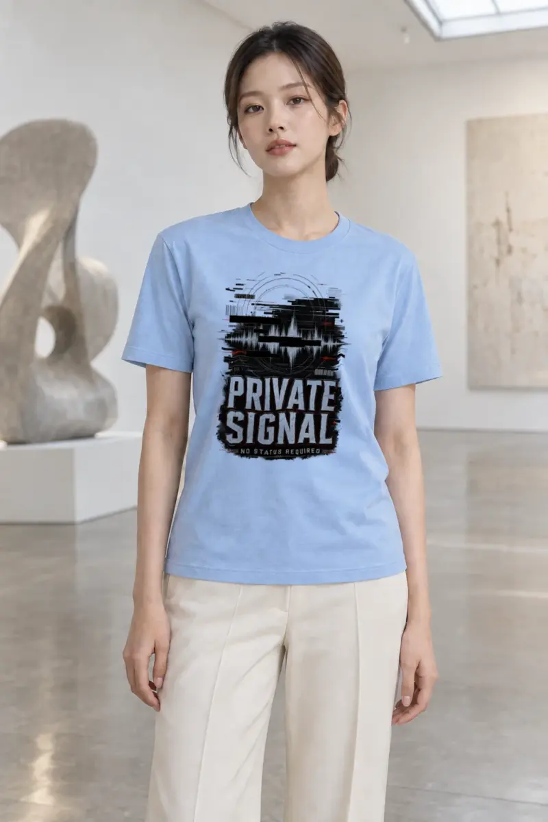 "Private Signal" Heavyweight Unisex Crewneck T-shirt | Gildan 5000