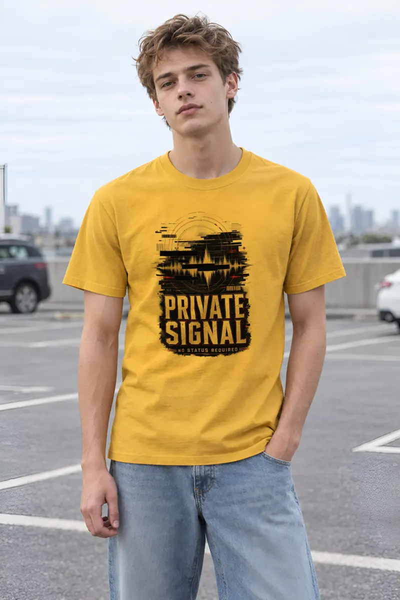 "Private Signal" Heavyweight Unisex Crewneck T-shirt