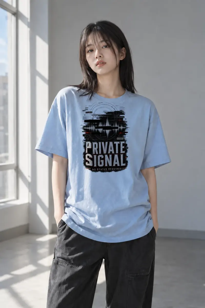 "Private Signal" Heavyweight Unisex Crewneck T-shirt | Gildan 5000
