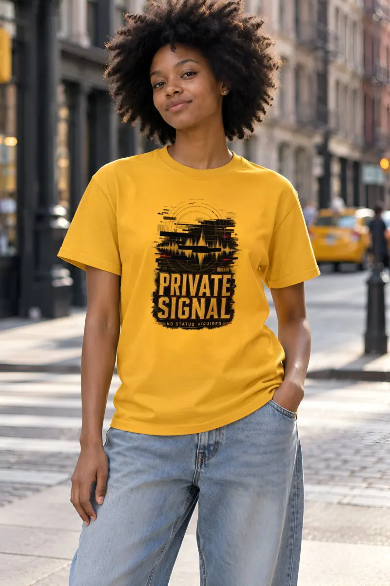 "Private Signal" Heavyweight Unisex Crewneck T-shirt