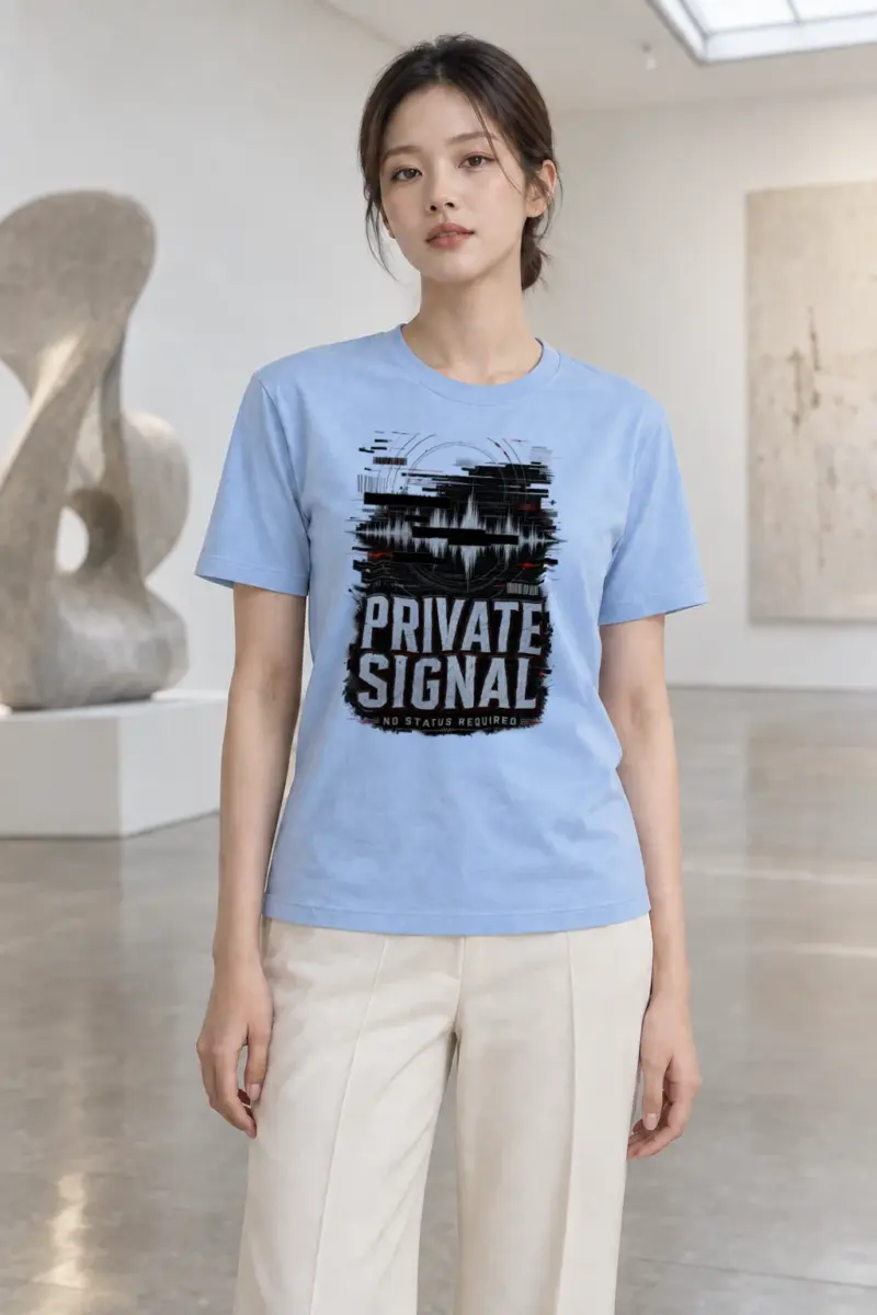 "Private Signal" Heavyweight Unisex Crewneck T-shirt | Gildan 5000