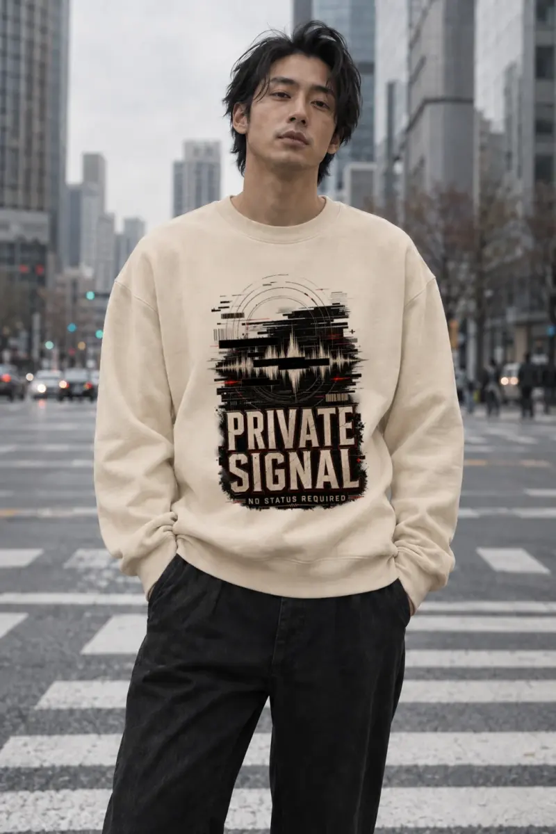"Private Signal" Unisex Sponge Fleece Crewneck Sweatshirt | Bella + Canvas 3901