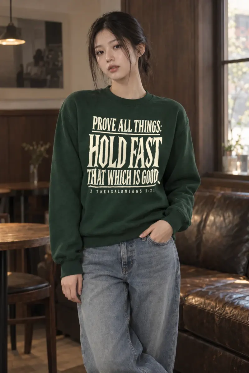 “Prove All Things Hold Fast” Heavy Blend Unisex Crewneck Sweatshirt