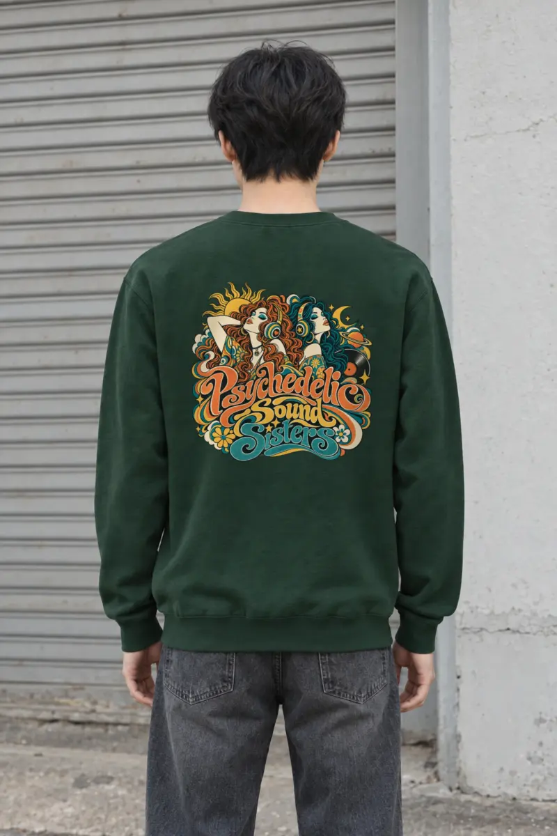 "Psychedelic Sound Sisters" Heavy Blend Unisex Crewneck Sweatshirt