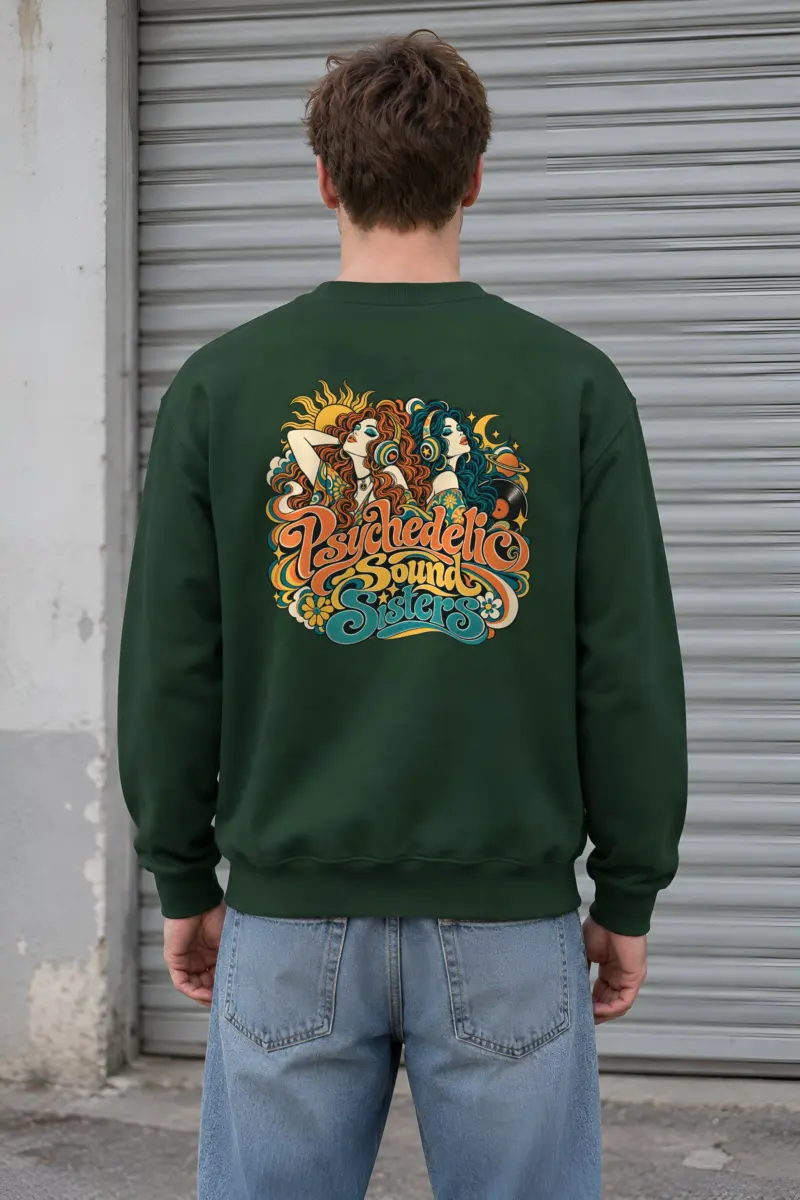 "Psychedelic Sound Sisters" Heavy Blend Unisex Crewneck Sweatshirt