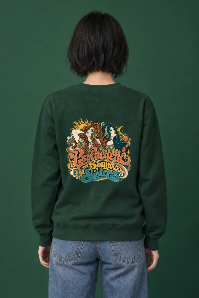 "Psychedelic Sound Sisters" Heavy Blend Unisex Crewneck Sweatshirt