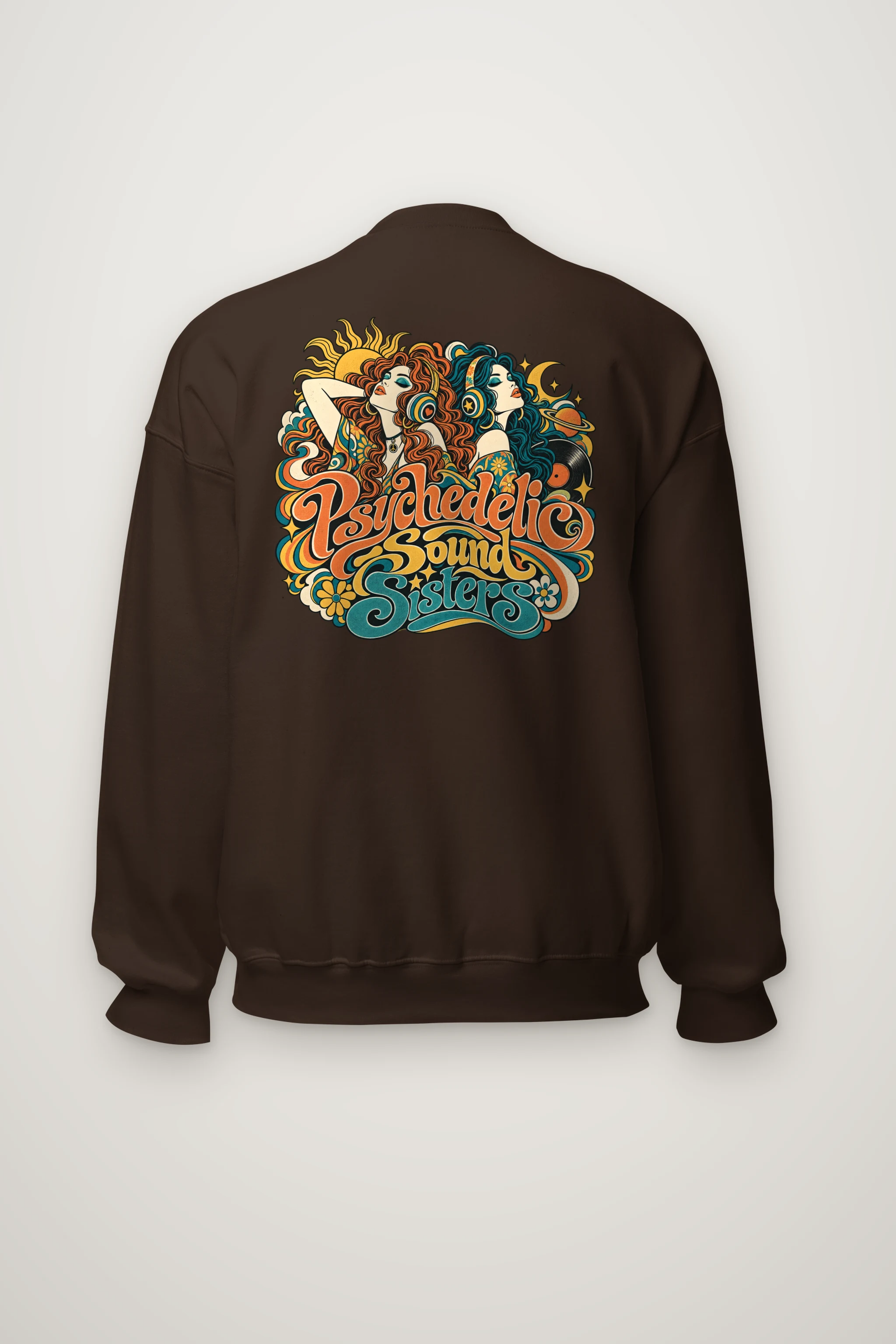 "Psychedelic Sound Sisters" Heavy Blend Unisex Crewneck Sweatshirt