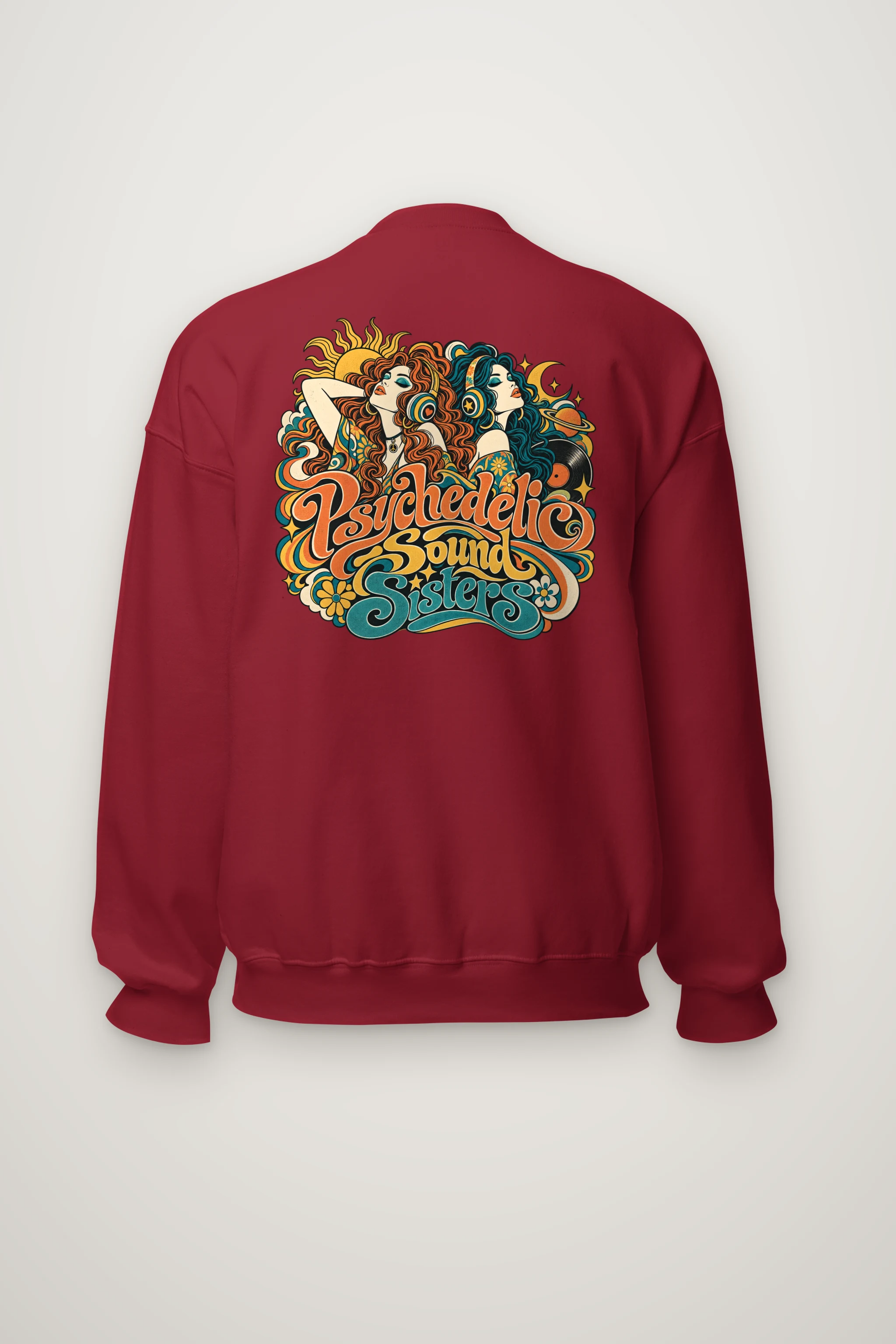 "Psychedelic Sound Sisters" Heavy Blend Unisex Crewneck Sweatshirt