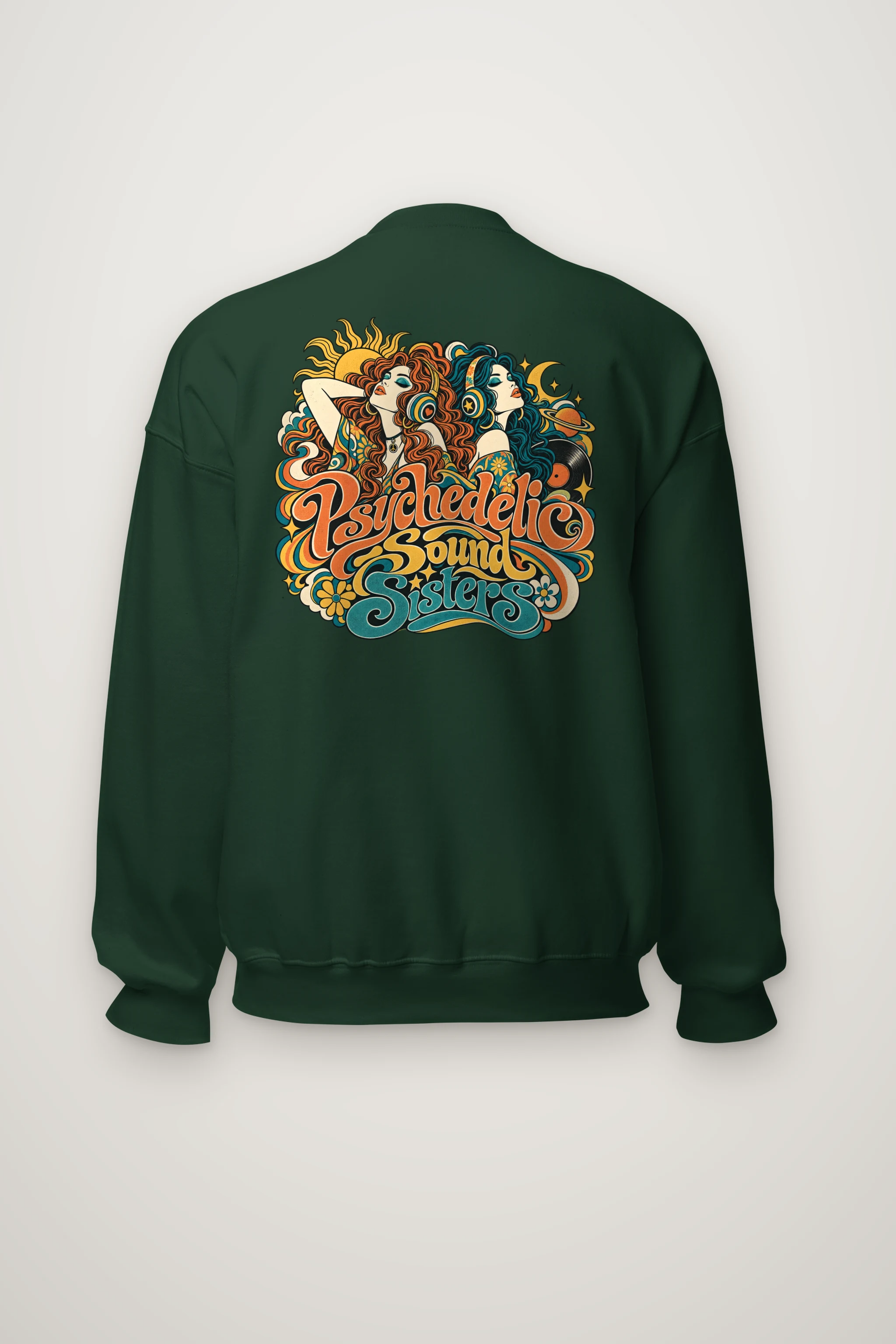 "Psychedelic Sound Sisters" Heavy Blend Unisex Crewneck Sweatshirt