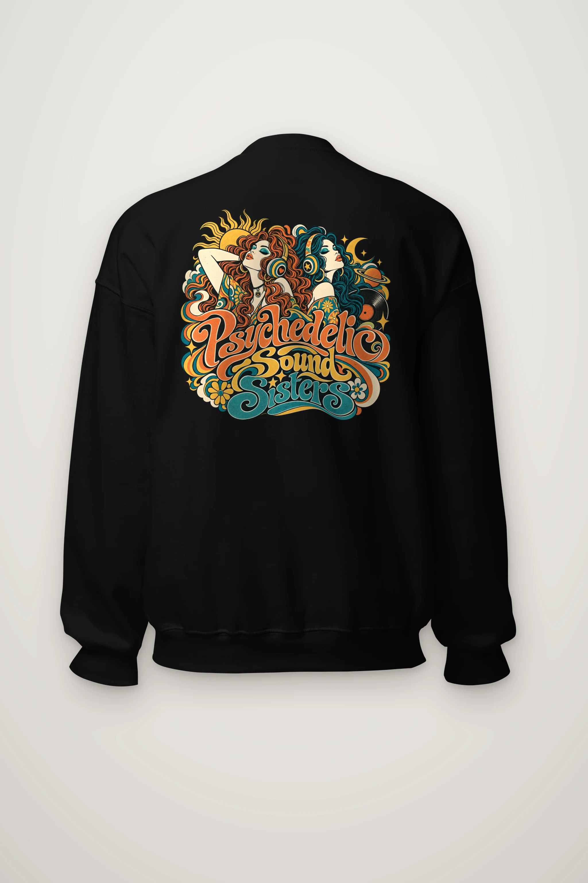 "Psychedelic Sound Sisters" Heavy Blend Unisex Crewneck Sweatshirt