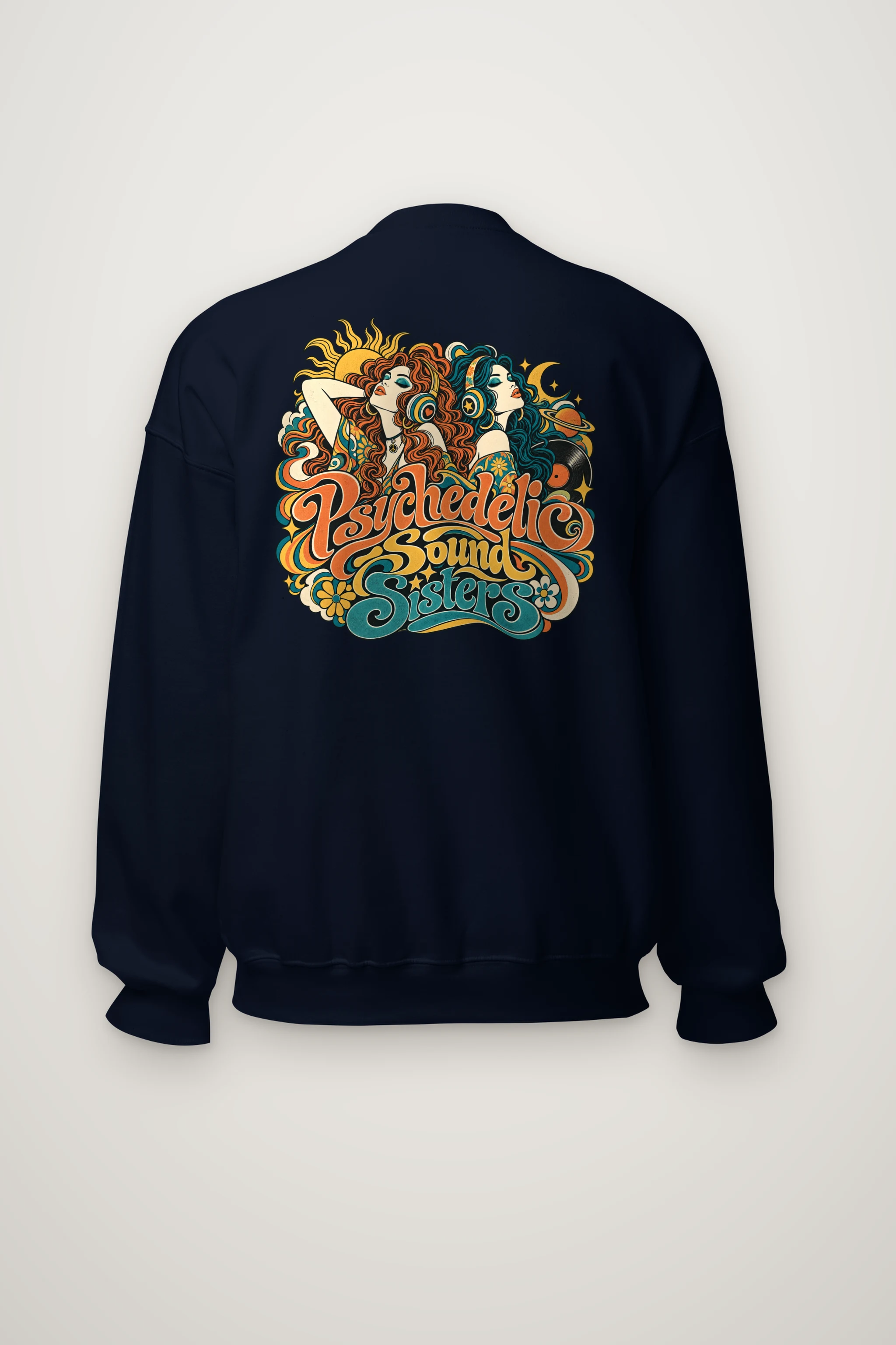 "Psychedelic Sound Sisters" Heavy Blend Unisex Crewneck Sweatshirt