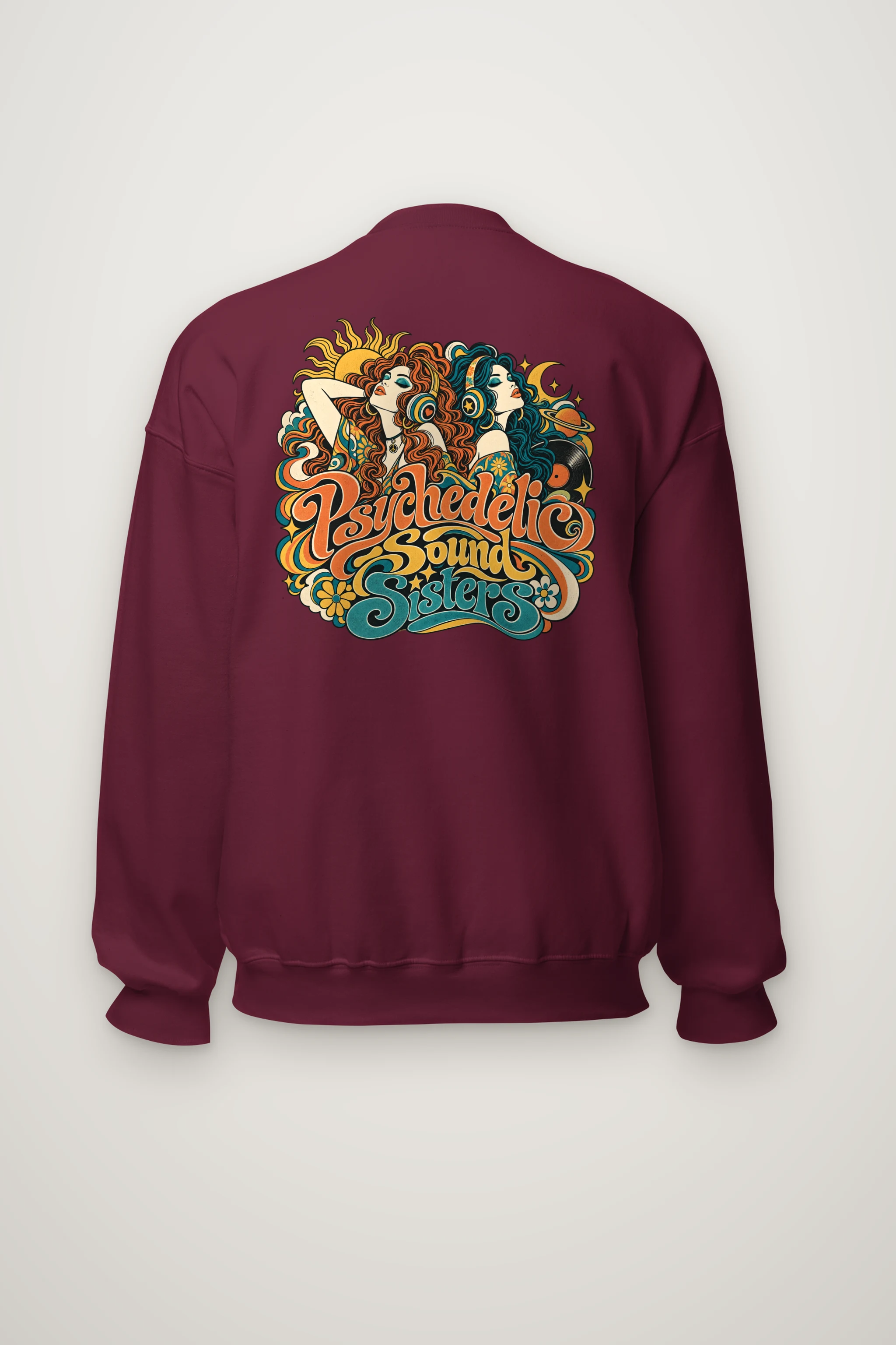 "Psychedelic Sound Sisters" Heavy Blend Unisex Crewneck Sweatshirt