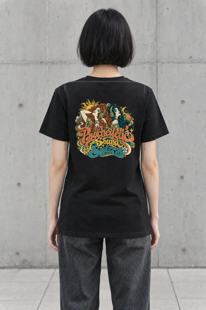 "Psychedelic Sound Sisters" Heavyweight Unisex Crewneck T-shirt