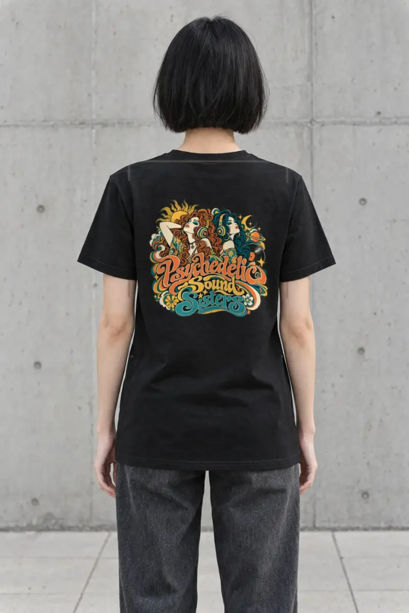 "Psychedelic Sound Sisters" Heavyweight Unisex Crewneck T-shirt