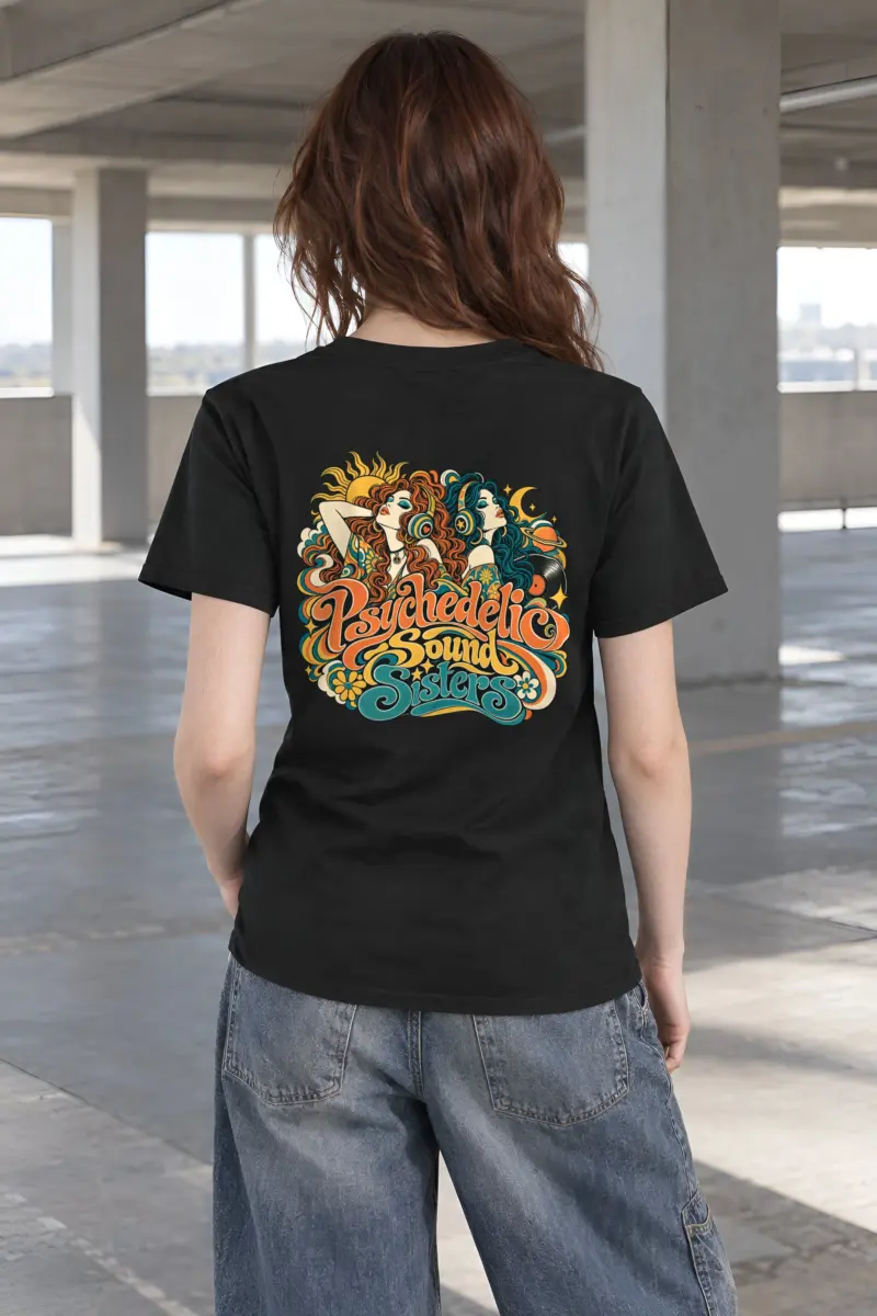 "Psychedelic Sound Sisters" Heavyweight Unisex Crewneck T-shirt