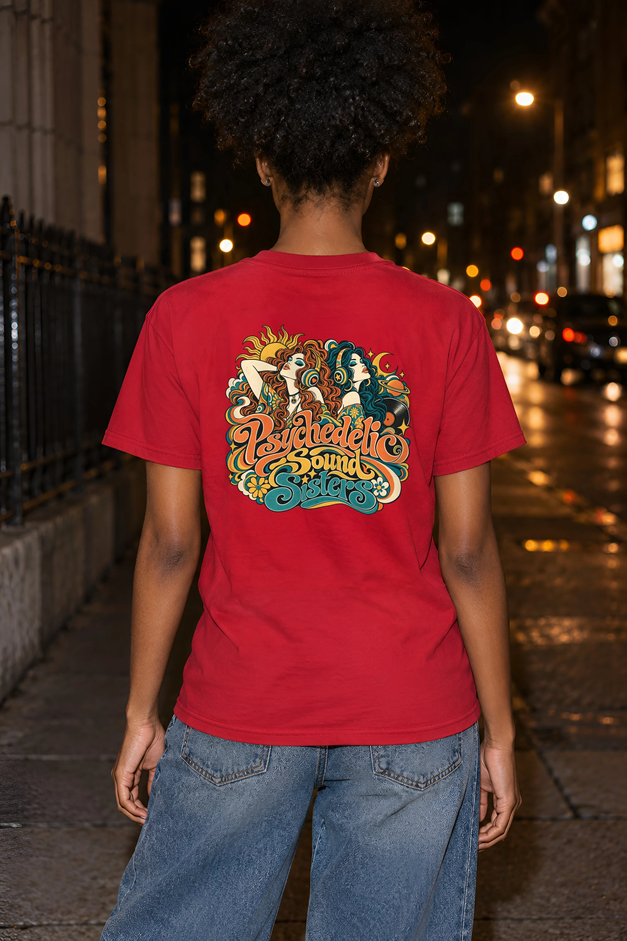 "Psychedelic Sound Sisters" Heavyweight Unisex Crewneck T-shirt