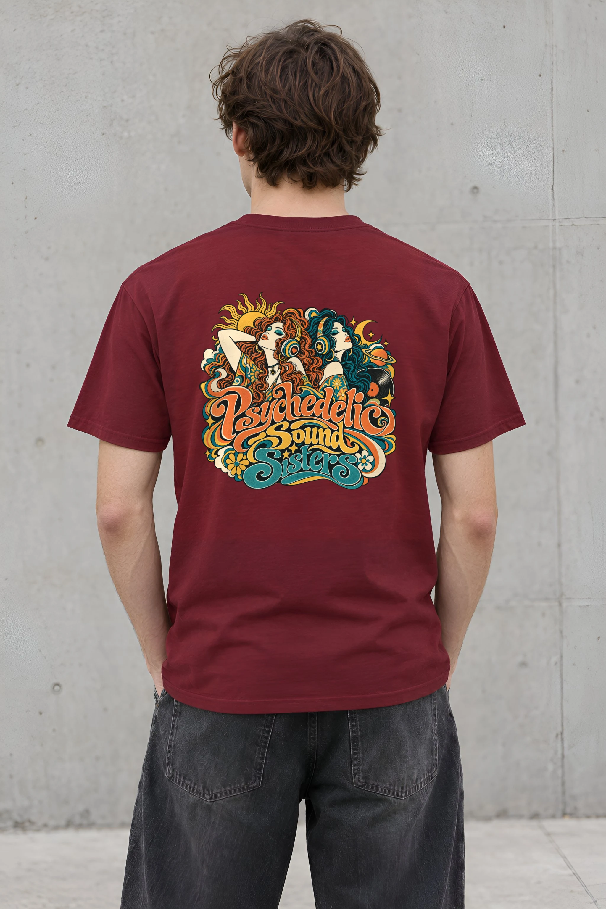 "Psychedelic Sound Sisters" Heavyweight Unisex Crewneck T-shirt