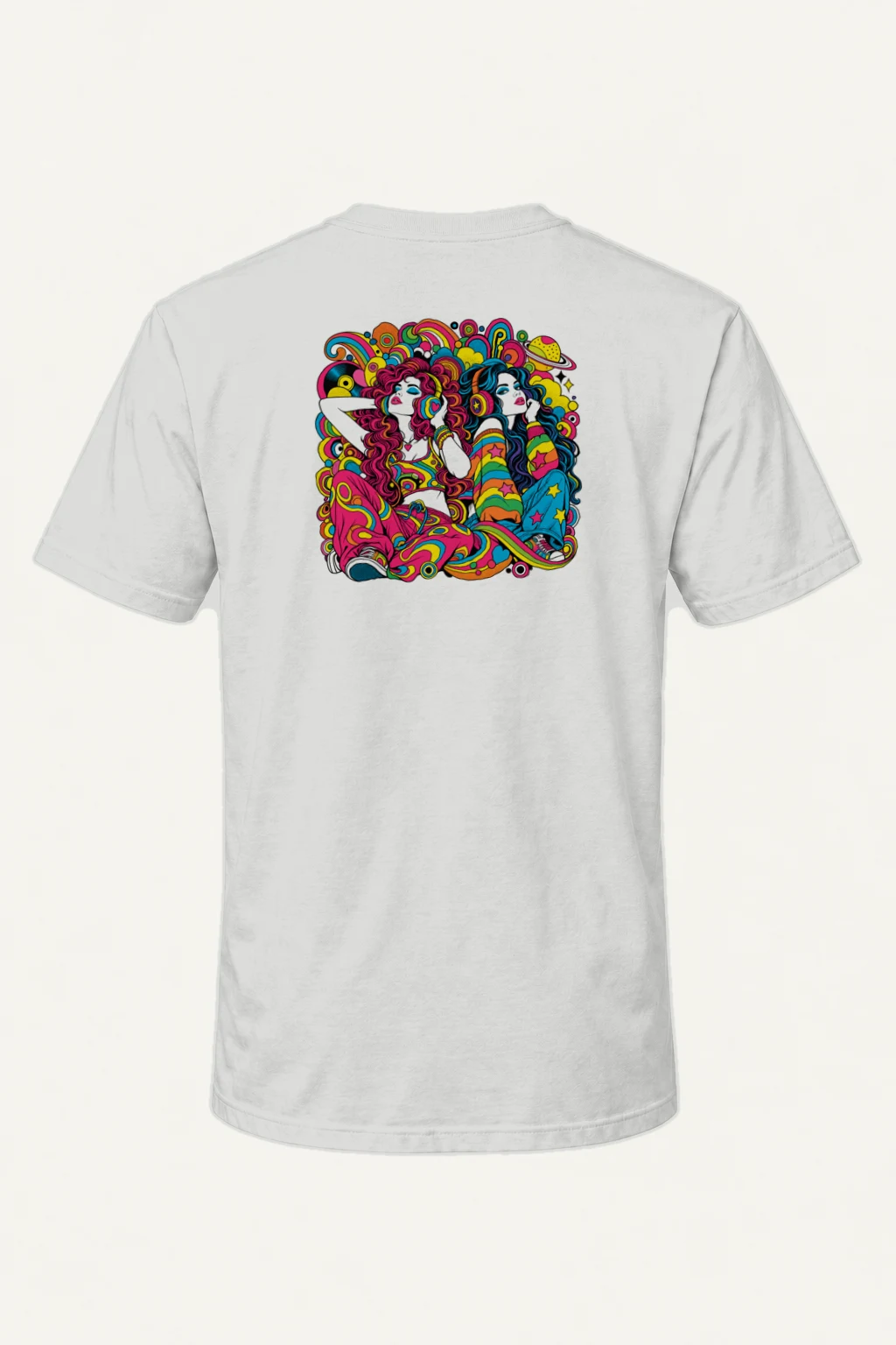 "Psychedelic Sound Sisters" Heavyweight Unisex Crewneck T-shirt | Gildan 5000