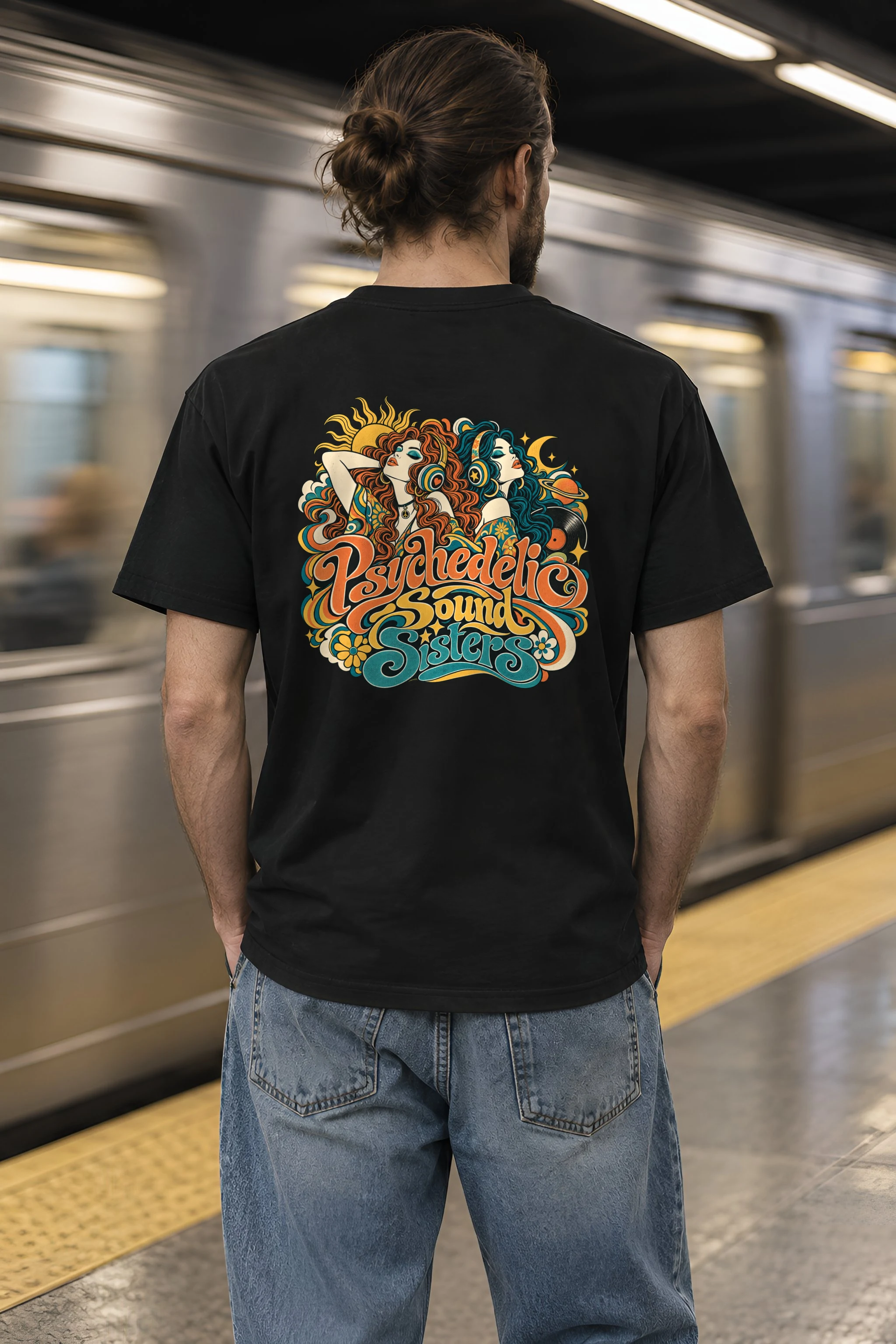 "Psychedelic Sound Sisters" Heavyweight Unisex Crewneck T-shirt