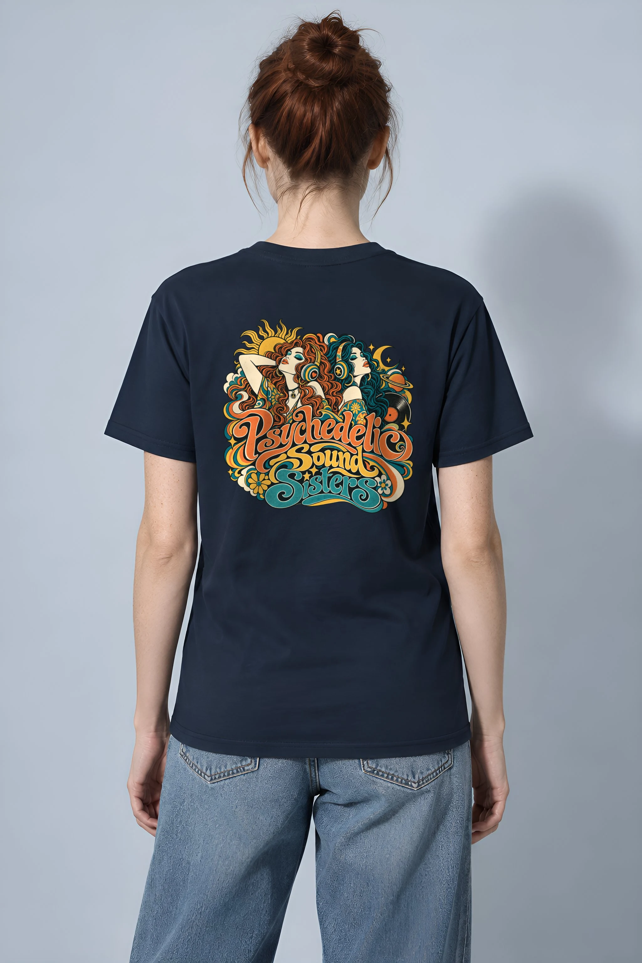 "Psychedelic Sound Sisters" Heavyweight Unisex Crewneck T-shirt