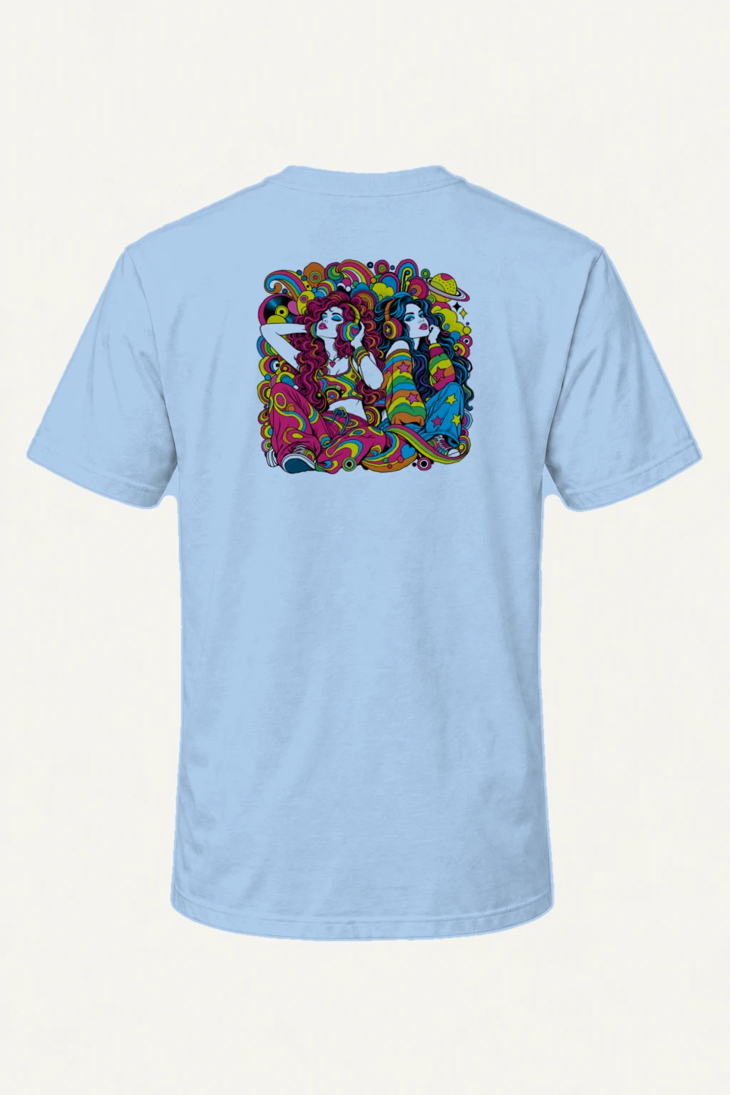 "Psychedelic Sound Sisters" Heavyweight Unisex Crewneck T-shirt | Gildan 5000