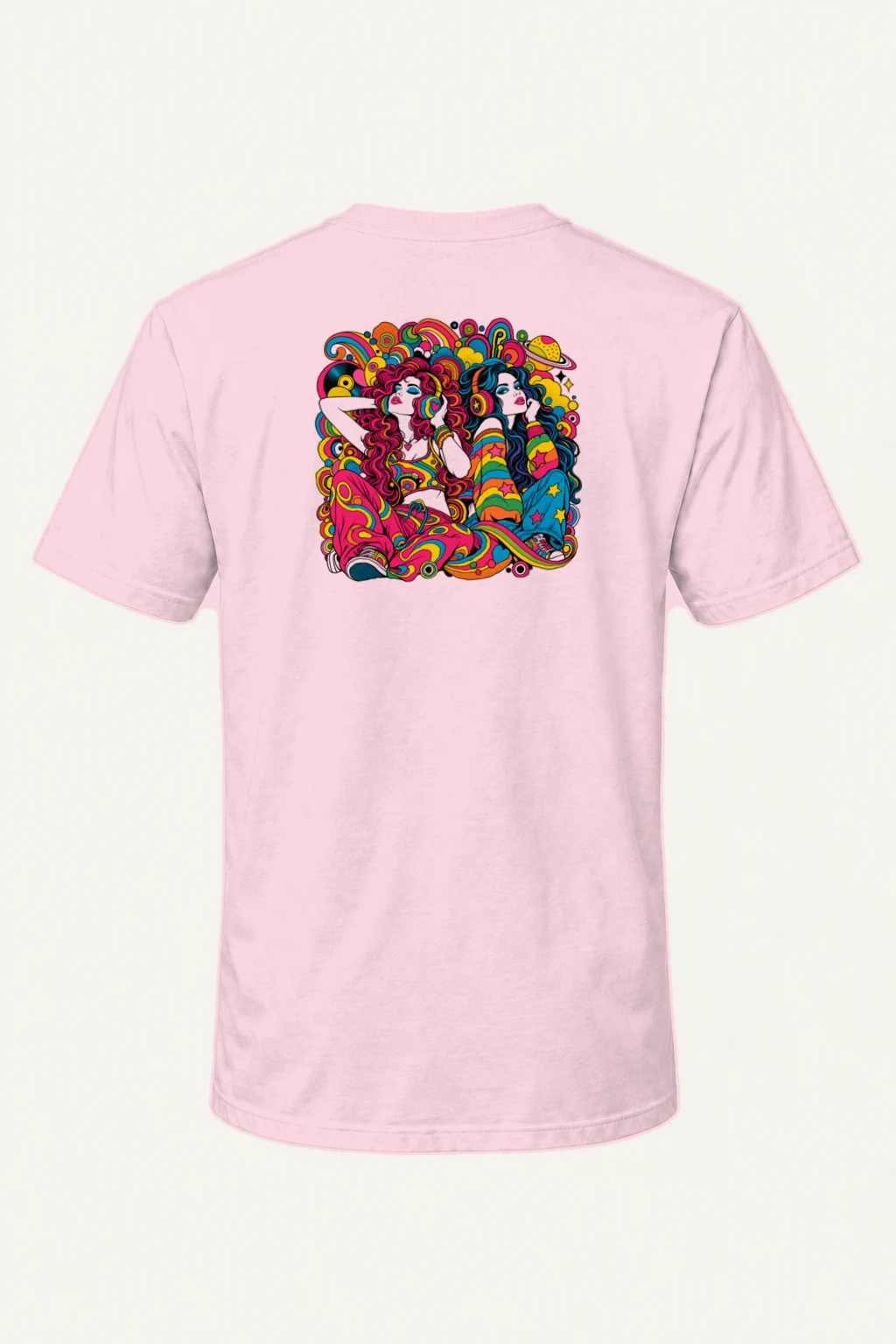 "Psychedelic Sound Sisters" Heavyweight Unisex Crewneck T-shirt | Gildan 5000