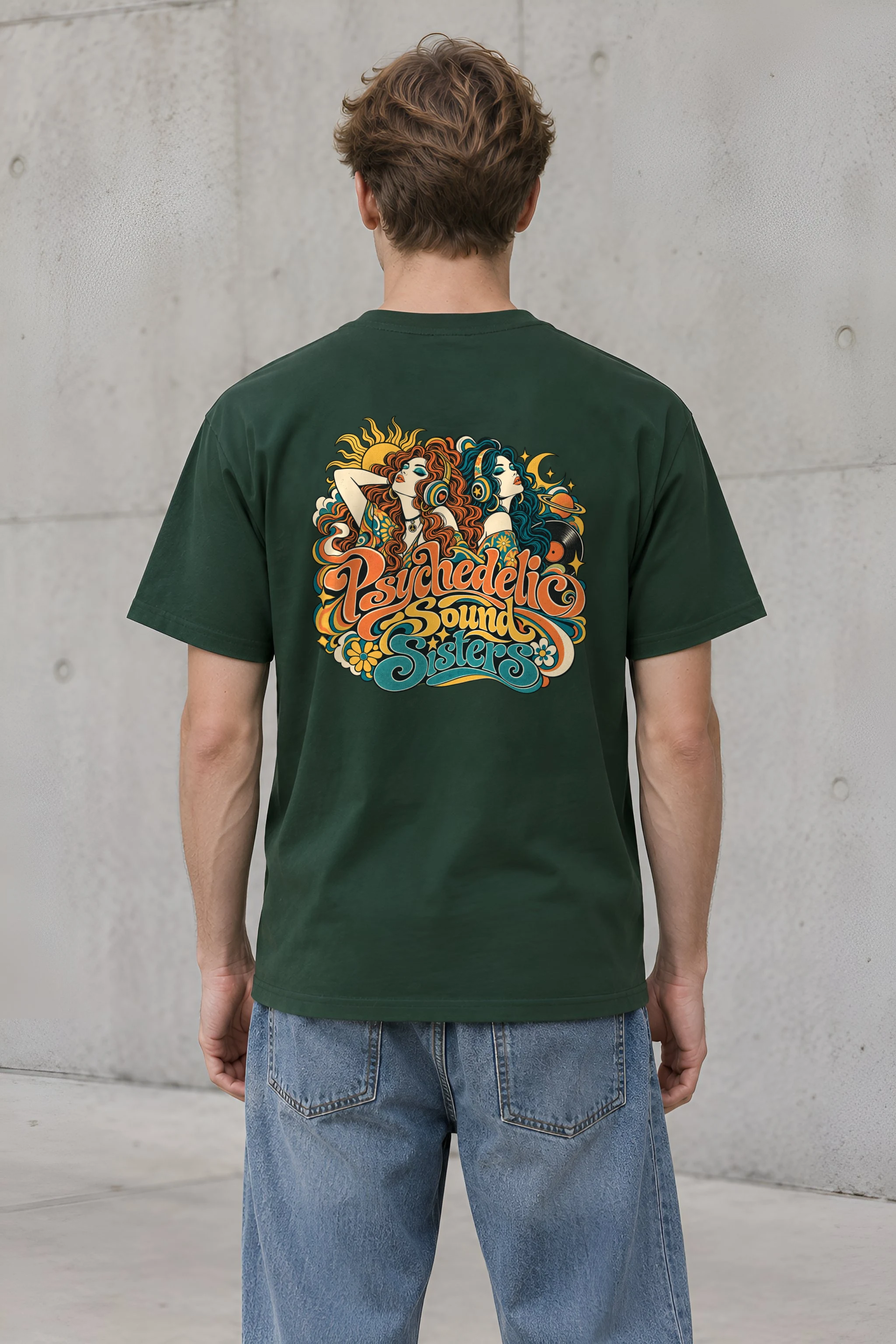 "Psychedelic Sound Sisters" Heavyweight Unisex Crewneck T-shirt