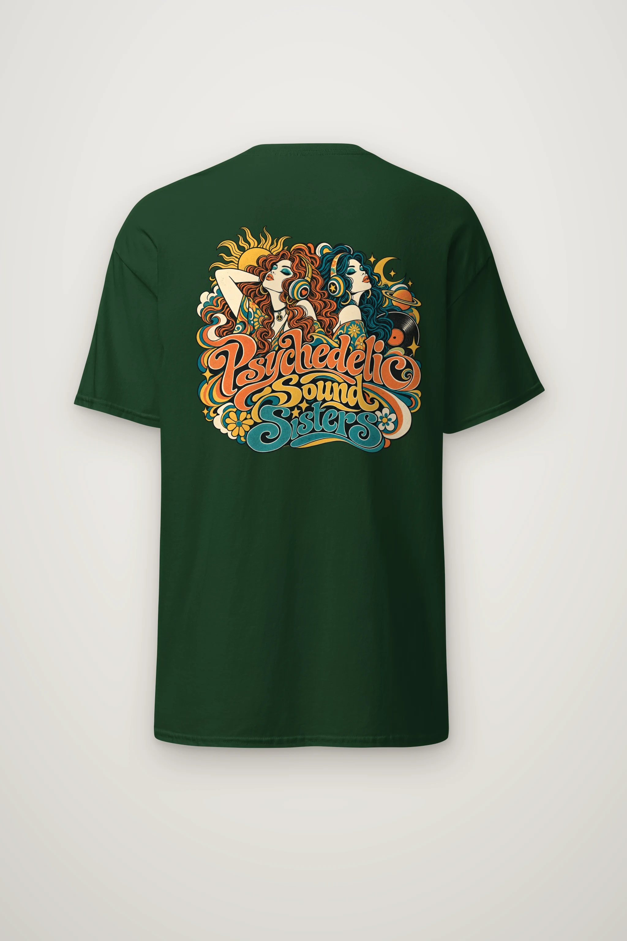 "Psychedelic Sound Sisters" Heavyweight Unisex Crewneck T-shirt