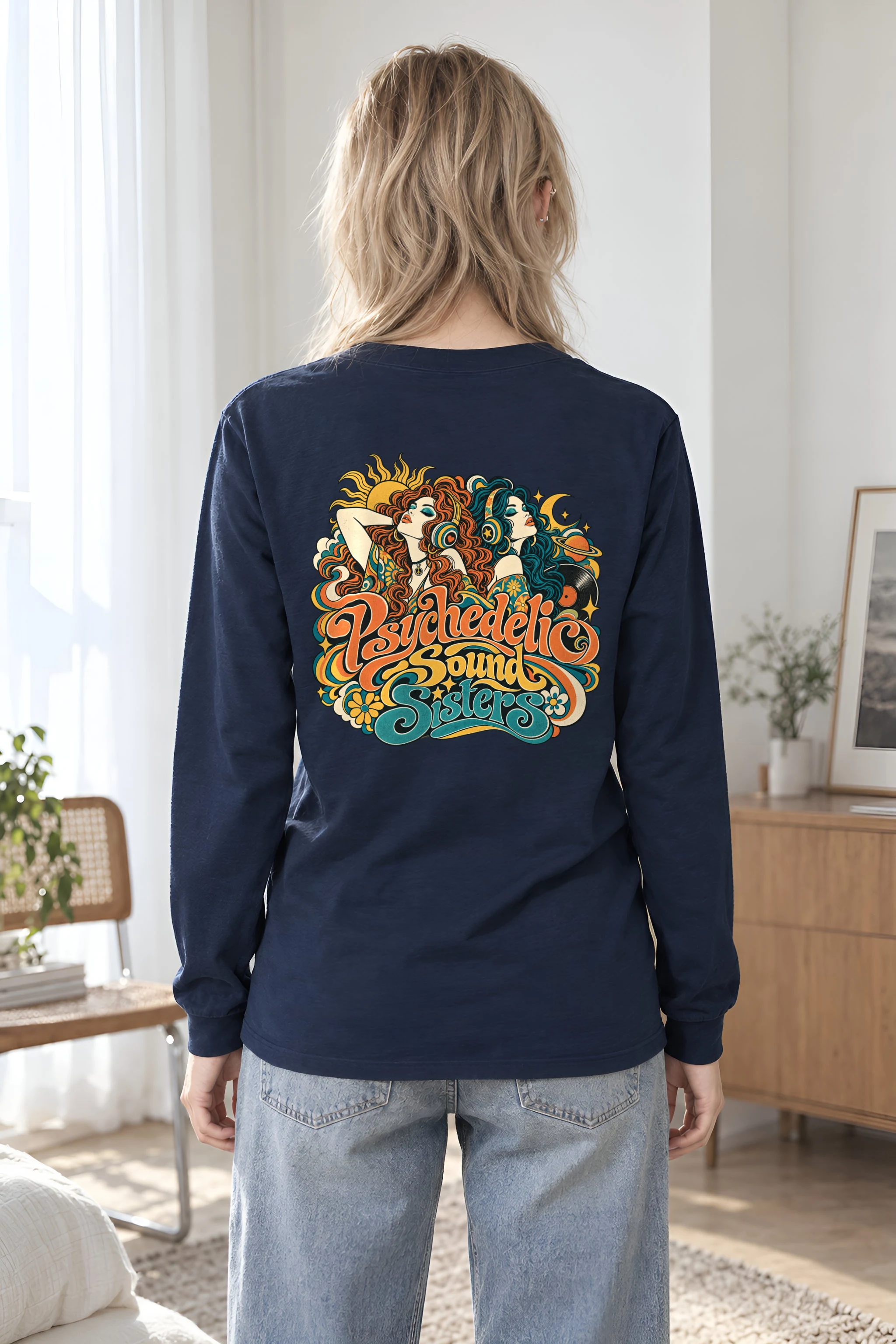 "Psychedelic Sound Sisters" Unisex Longsleeve T-shirt
