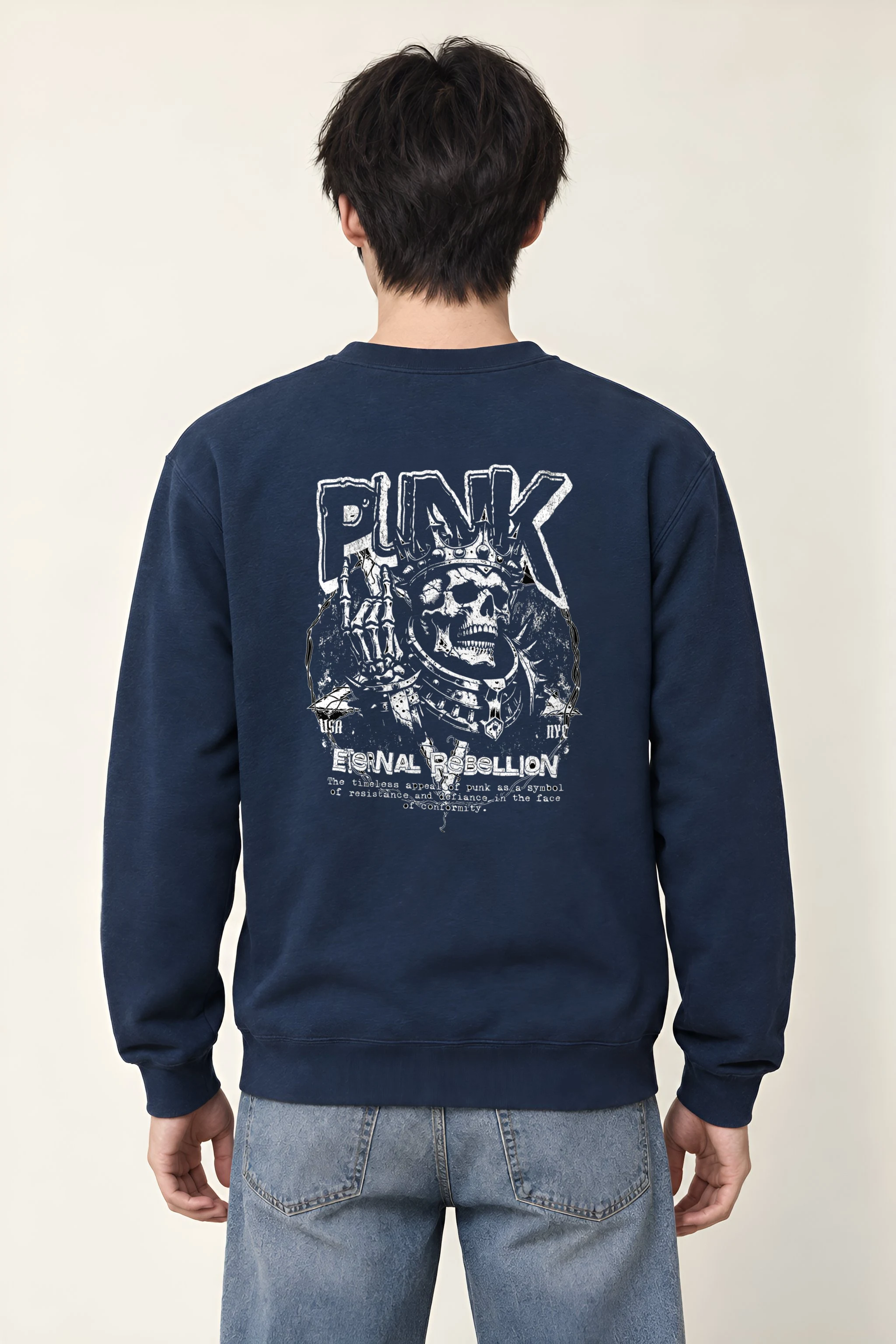 "Punk Eternal Rebellion" Heavy Blend Unisex Crewneck Sweatshirt