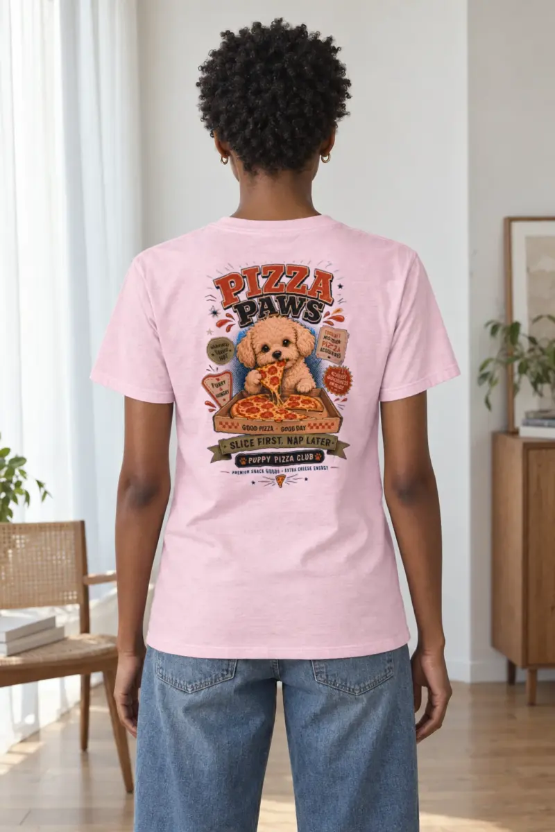 "Puppy Pizza Club" Heavyweight Unisex Crewneck T-shirt | Gildan 5000