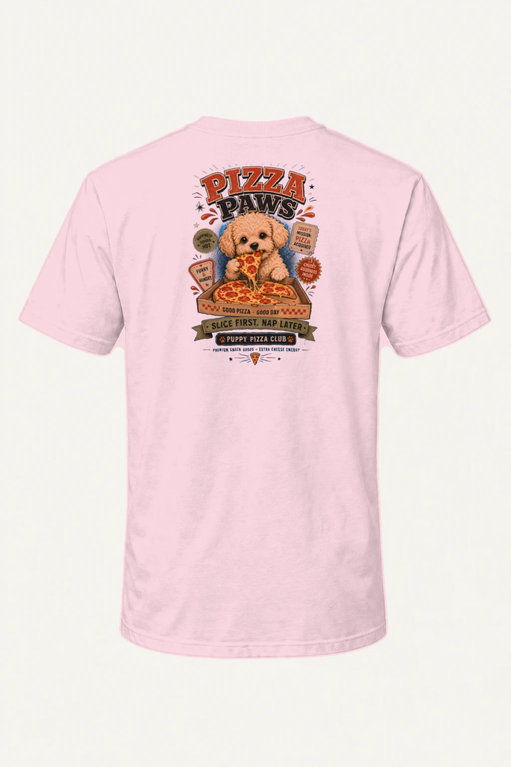 "Puppy Pizza Club" Heavyweight Unisex Crewneck T-shirt | Gildan 5000