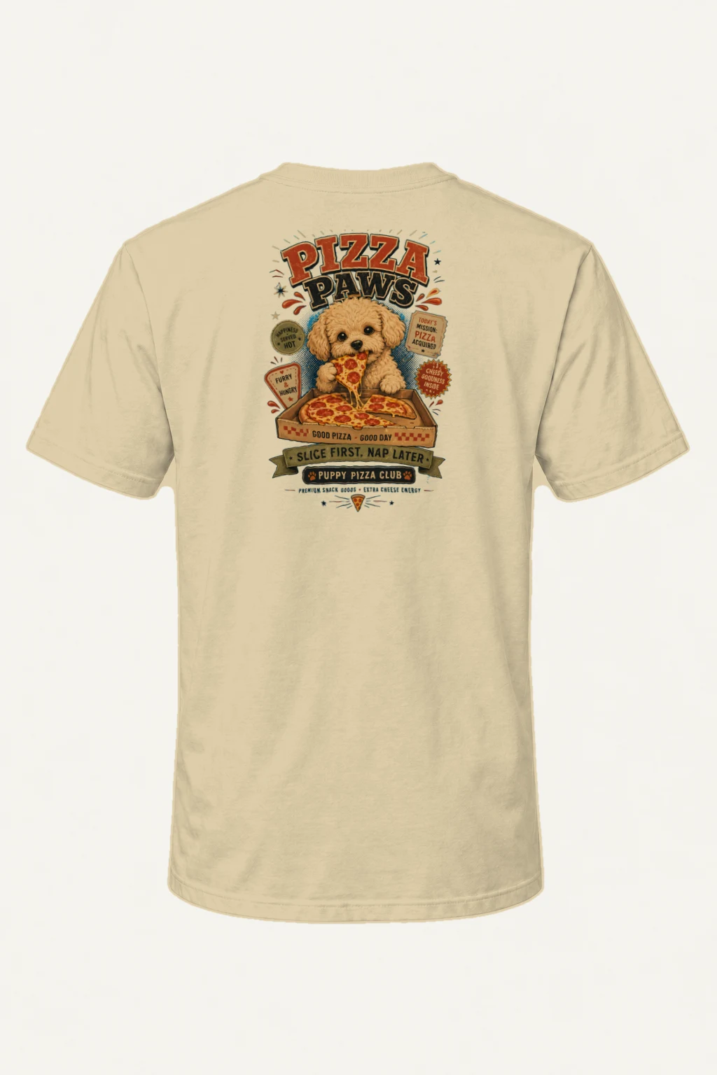 "Puppy Pizza Club" Heavyweight Unisex Crewneck T-shirt | Gildan 5000