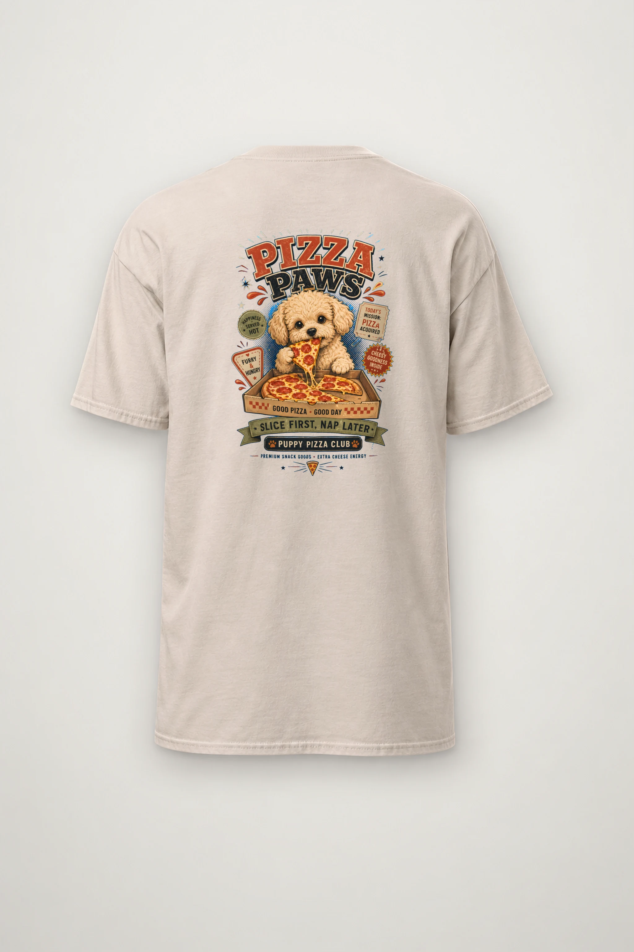 "Puppy Pizza Club" Heavyweight Unisex Crewneck T-shirt