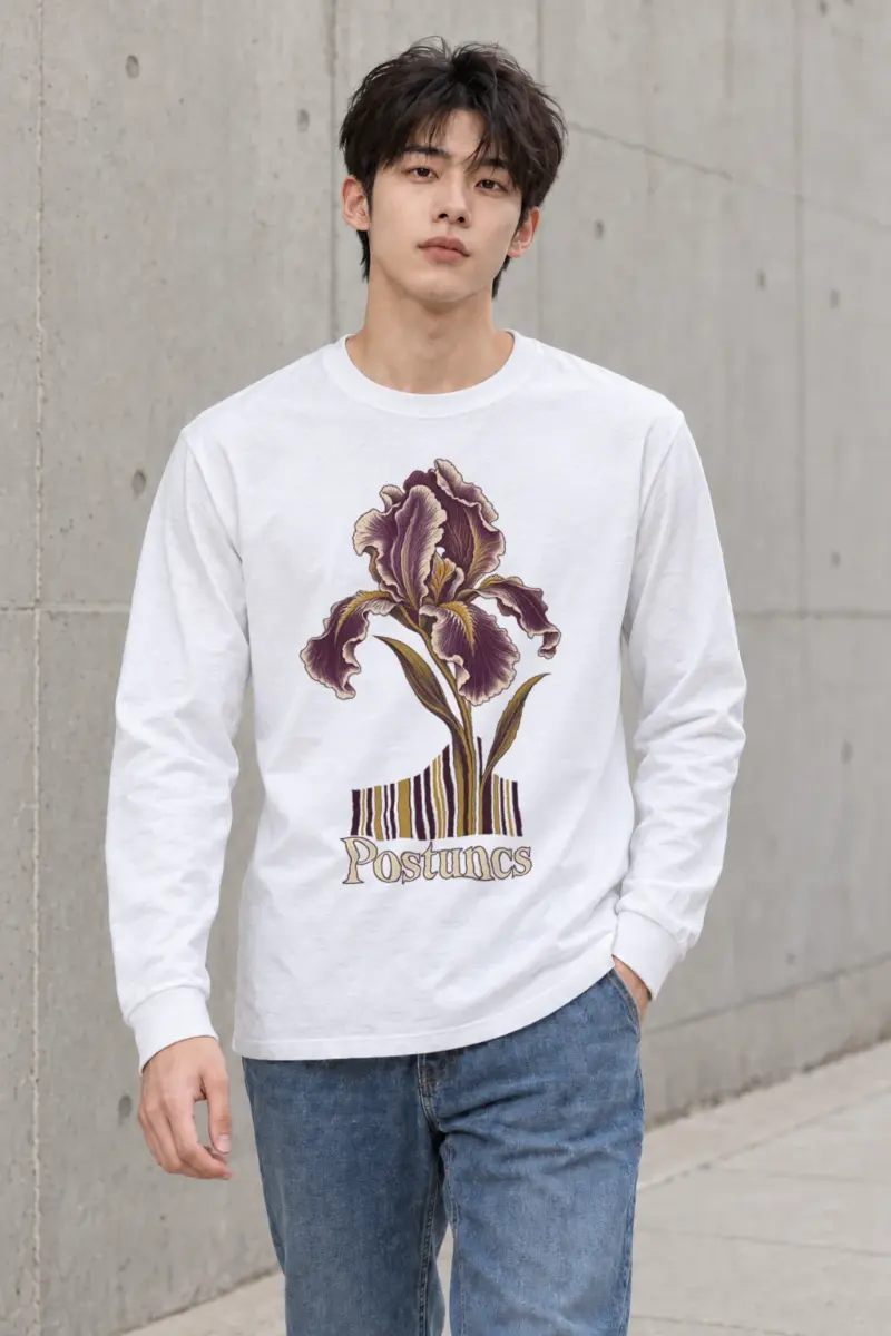 "Purple Iris Register" Unisex Longsleeve T-shirt | Gildan 2400